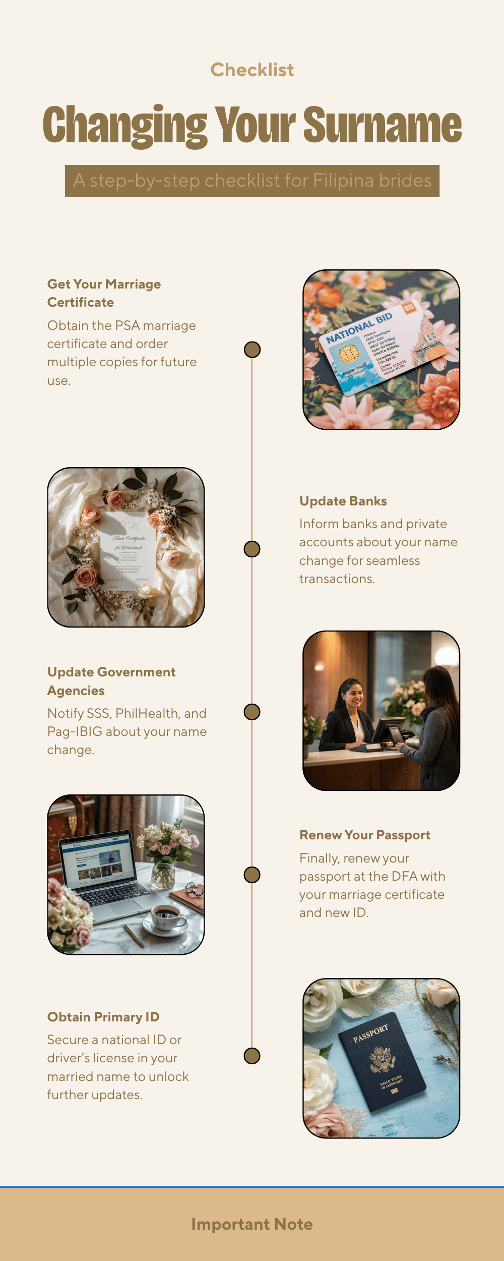Step-by-step checklist for changing your surname after marriage in the Philippines